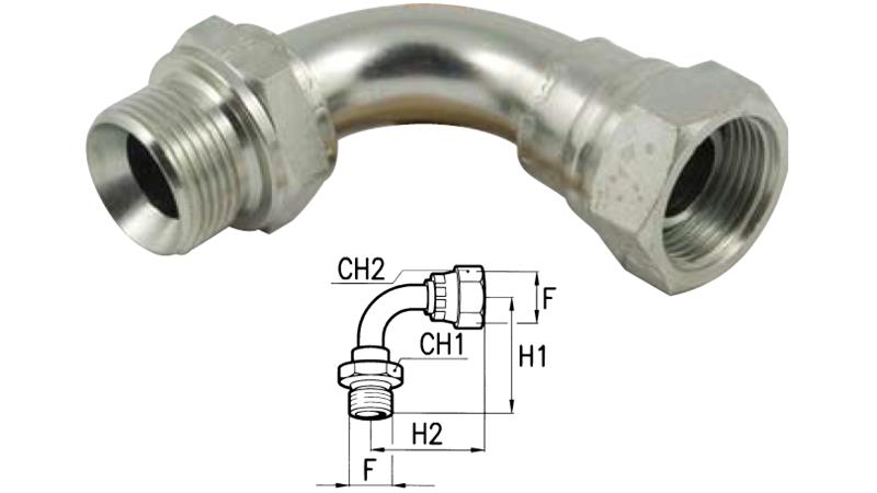 HYDRAULIC ELBOW 90° MALE-FEMALE 1/4