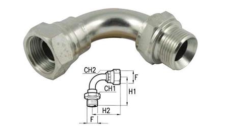 HYDRAULIC ELBOW 90° MALE-FEMALE 3/8