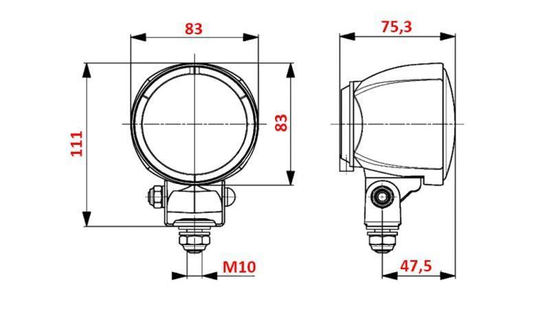 TRACTOR WORKING LAMP HELLA H3 - HALOGEN