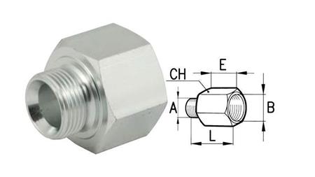 ADAPTADOR HIDRÁULICO MACHO-FÊMEA 3/4-1/2