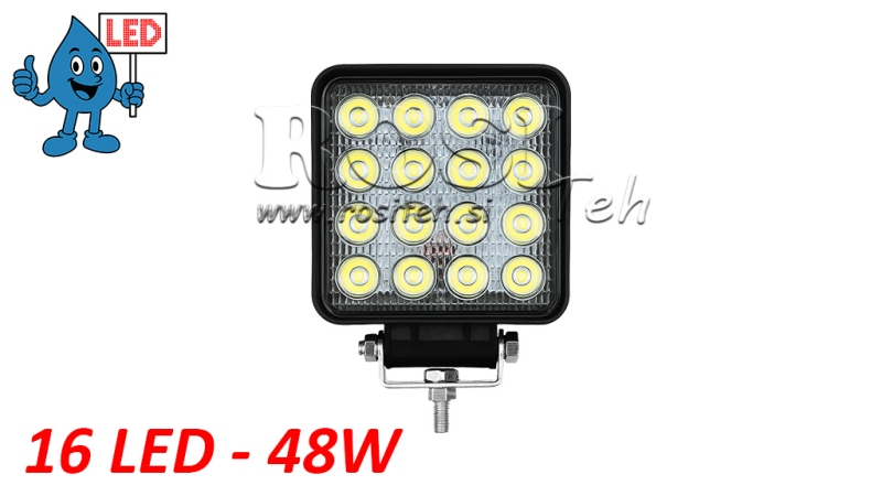 LED РАБОТНА ЛАМПА - СВЕТЛИНА 16 LED 48W 12V-24V