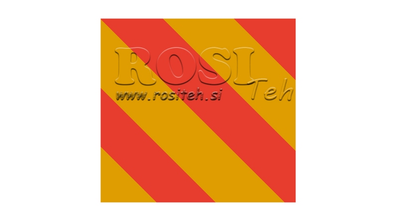 SEGNALAZIONE DI ALLERTA IN ALLUMINIO PER VEICOLI E ATTREZZATURE DIM.423X423MM