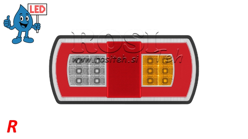 LED HÁTÓLSÓ PÓTKOCSI LÁMPA KOMBINÁLT 12/24V JOBB