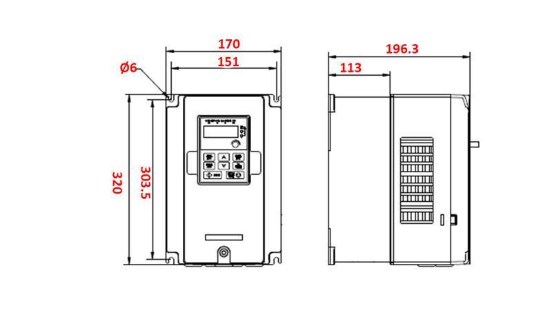 CONVERTITORE DI FREQUENZA-INVERTER 3Fase 7.5kW GD20-7R5G-4-EU