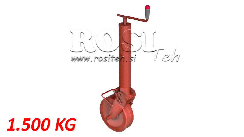 PIE DE SOPORTE ROSCADO 300MM - 1500KG CON RUEDA DE SOPORTE