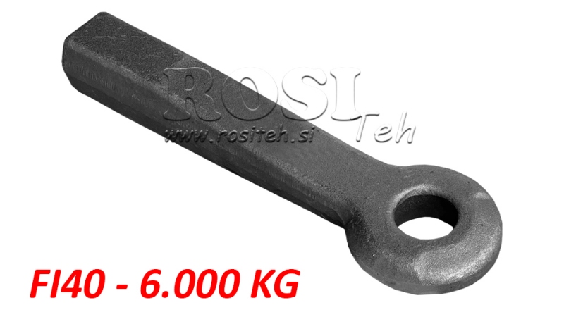 FIXED TOWING HOOK FI40 50X50 L370 - 6000KG/1000KG