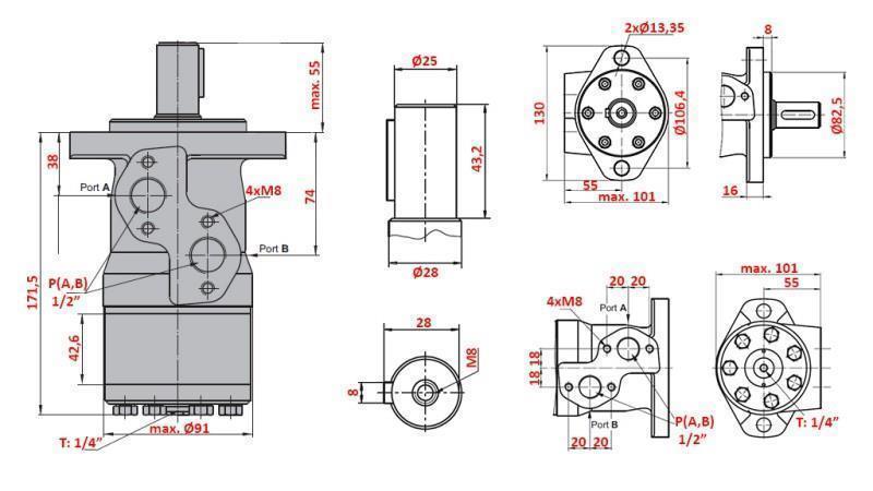 HYDRAULIKUS MOTOR MP 315