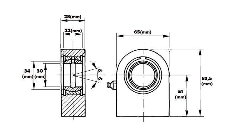 cuscinetto piatto saldato con lubrificazione fi 30/65