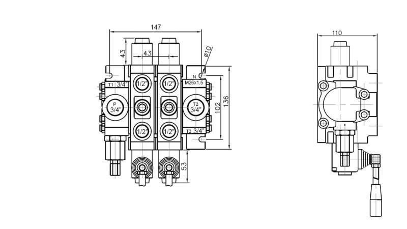 HÜDRAULILINE KLAPP 2xPC70