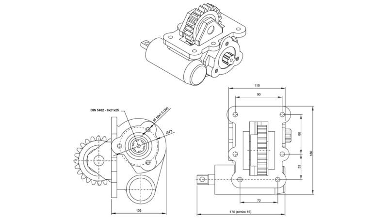 MITAT ULOSTULOLLE HYDRAULISILLE PUMPEILLE - IVECO 2828 MEKAANINEN
