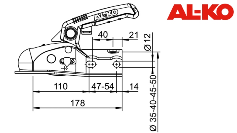 TÕMBE KONKS AL-KO AK-161 AUTOHAAKISELE ÜMAR 1,600 KG FI50-45-35