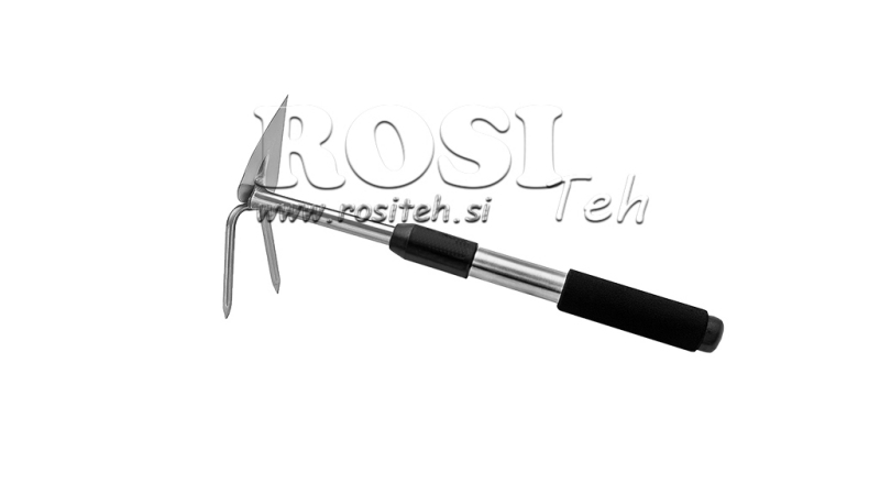 LITEN SPETSIG HACKA MED ALUMINIUMHANDTAG, 2 TINOR