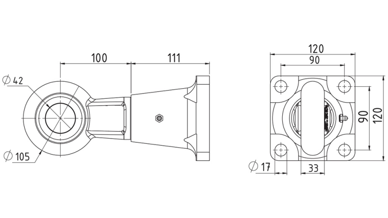 OTÁČIVÝ HÁK NA TAŽENÍ fi42 V KRYTU 8000/1000KG
