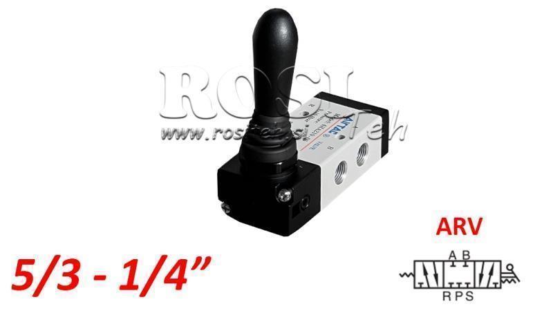 ΠΝΕΥΜΑΤΙΚΗ ΧΕΙΡΟΚΙΝΗ ΒΑΛΒΙΔΑ 5/3 1/4 PRT-0852-ARV ΕΠΙΣΤΡΟΦΗ ΜΕ ΕΛΑΤΗΡΙΟ