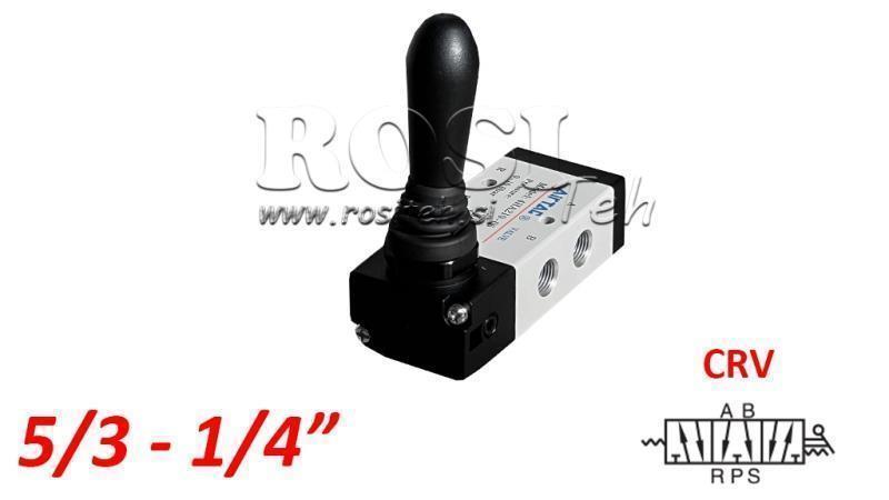 PNEUMATISCHE HANDKRAAN 5/3 1/4 PRT-0853-CRV TERUG MET VEER