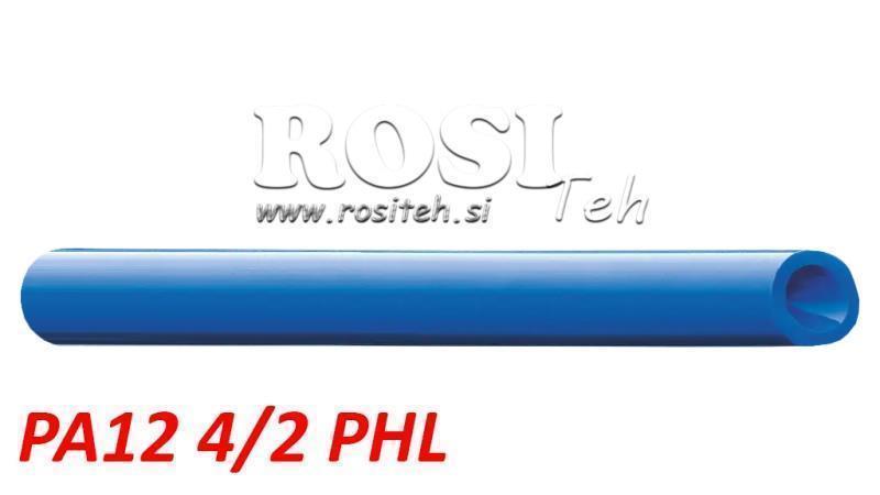 PA 4/2 PA12PHL BLAUWE LUCHTPIJP POLYAMIDE DIN73378