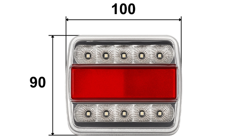LED HÁTÓLSÓ PÓTKOCSI LÁMPA KOMBINÁLT 4 FUNKCIÓ 12V FEHÉR