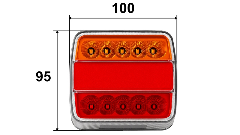 LED REAR LIGHT FOR TRAILER COMBINED 4 FUNCTIONS 12V