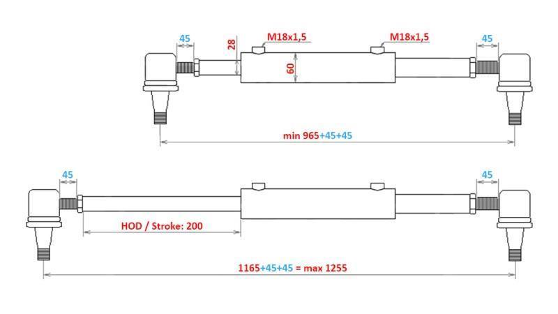 HYDRAULIC STEERING CYLINDER ZETOR