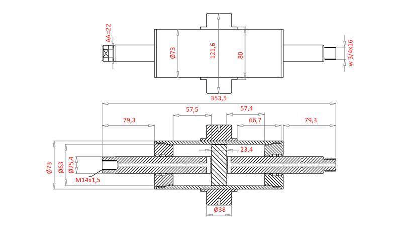 HYDRAULISK STYRNINGSCYLINDER FALL 188842A1