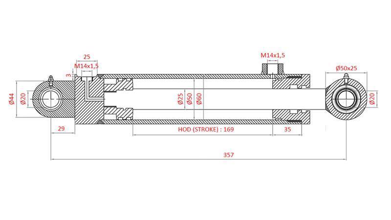 HYDRAULIKLENKZYLINDER FIAT-NEW HOLLAND OEM-4997919, 4998944, 4998945, 5110840, 5125262