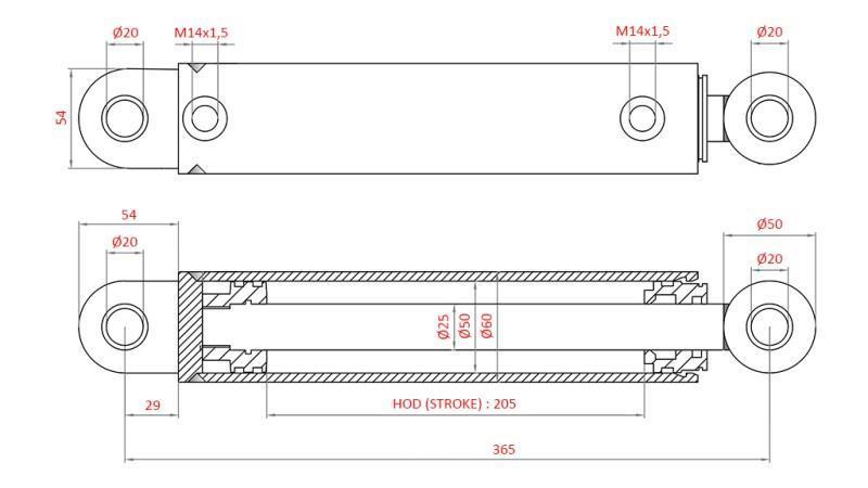 HÜDRAULILINE ROOLIMIS SILINDER FIAT-NEW HOLLAND OEM-87302890