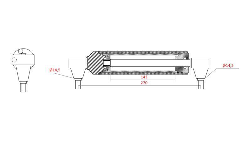 HYDRAULINEN OHJAUSSYLINTERI MASSEY FERGUSON OEM-3401241M91, 0011404U91, 168009M92, 183179M91, 185