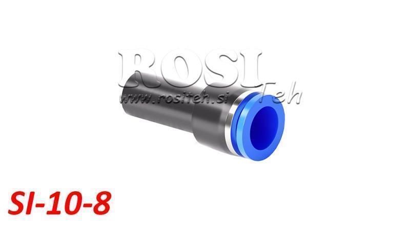 PNEUMAATTINEN PLUGI VÄHENTÄJÄLIITIN TPA ILMAN KIERRETTÄ SI-10-8