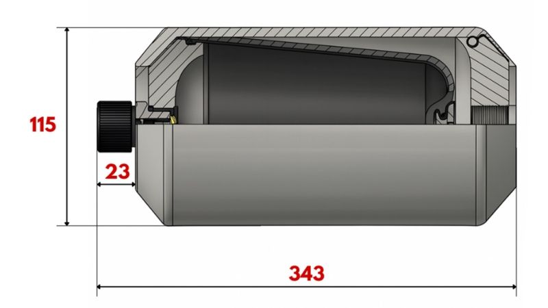 HÜDRAULILINE AKUMULAATOR 2,2 LIT - M18x1,5