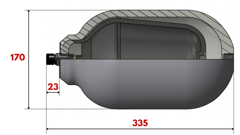 HYDRAULISK AKKUMULATOR 3,8 LIT - BSP 3/4