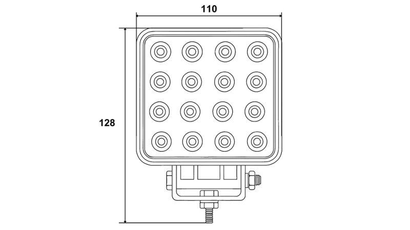 LED РАБОТНА ЛАМПА - СВЕТЛИНА 16 LED 48W 12V-24V