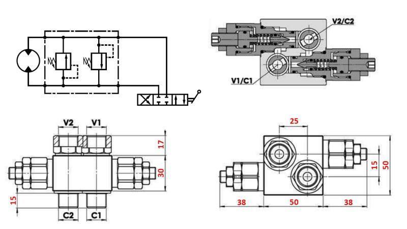 Regulator de presiune hidraulică 20-130 BAR pentru hidromotor MM