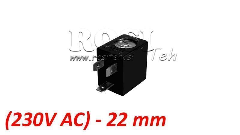(22) EL. MAG. SPOL 230V AC 4.5VA TIL PNEUMATISK VENTIL 1/4-3/8-1/2