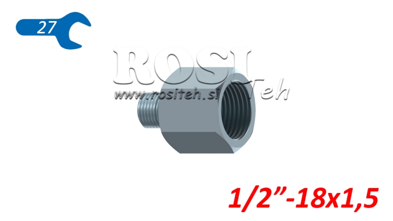 ХИДРАВЛИЧЕН АДАПТЕР МЪЖКИ-ЖЕНСКИ 1/2-18X1.5