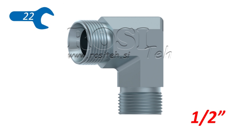 HIDRAULISKAIS ELBOW 90° BSP ĪSS VĪRIETIS-VĪRIETIS 1/2