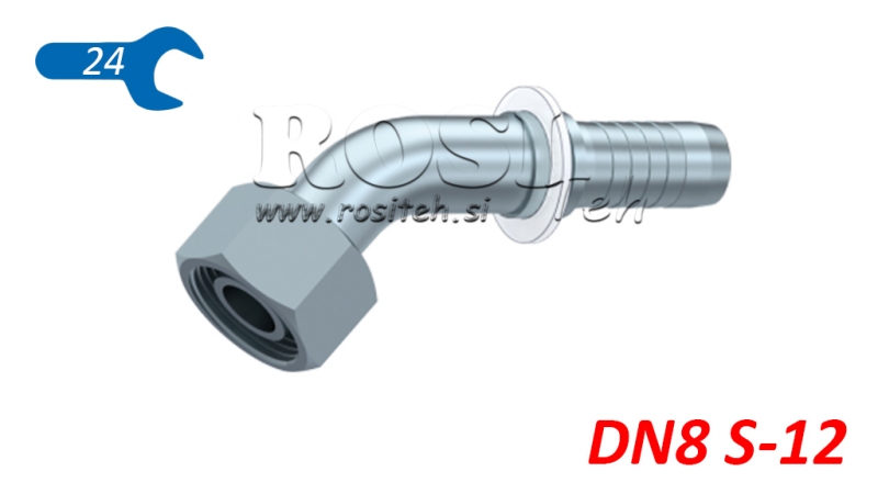ΥΔΡΑΥΛΙΚΗ ΣΥΝΔΕΣΗ DKOS 12 ΜΕ ΘΗΛΥΚΟ ΕΛΒΟ 45 DN8-M20X1,5