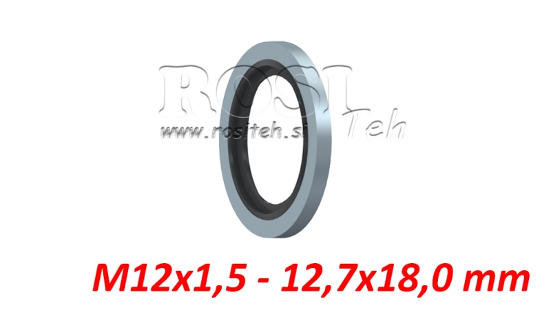 WASHER WITH RUBBER SEAL M12X1.5 - 12.7X18.0 MM
