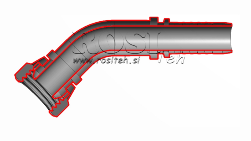RACCORD HYDRAULIQUE BSP FEMELLE COUDE 45° DN25-1 1/4