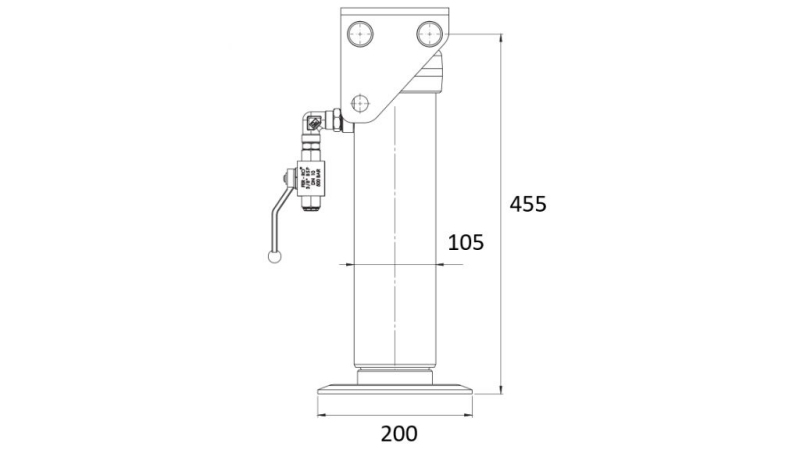 HYDRAULISK BEN ENKELT-AGTIG 300mm - 5.000kg