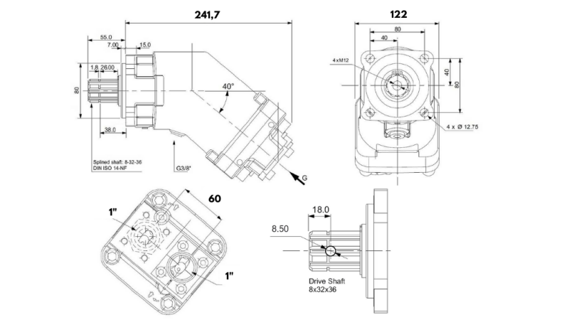 HYDRAULIC CAST IRON PUMP 82CC BANANA