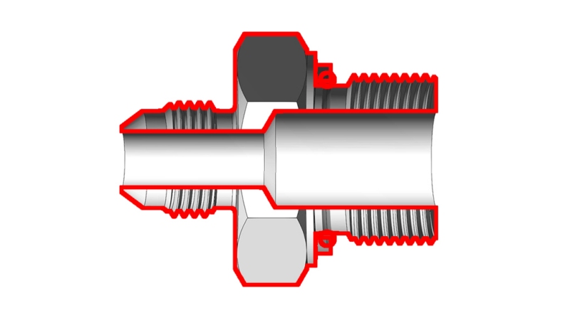 ХИДРАВЛИЧЕН РЕДУКТОР 1/2 JIC74°-3/8 GAS