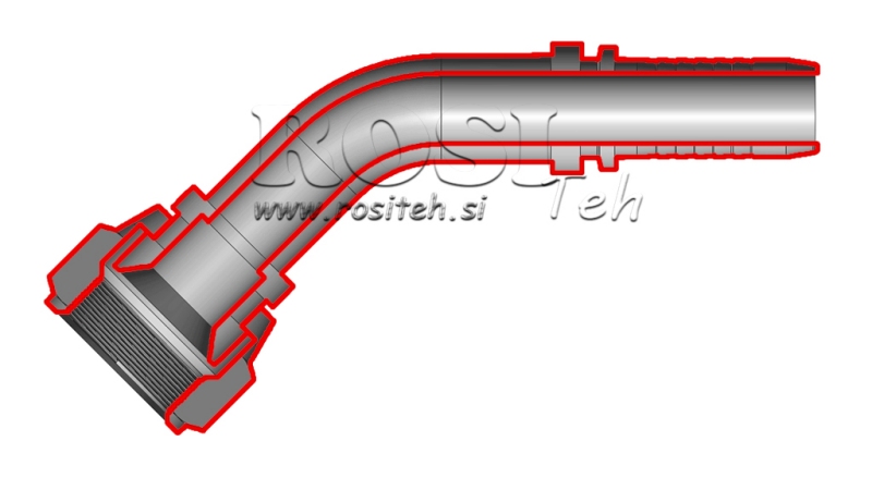 ХИДРАВЛИЧНА ВРЪЗКА DKJ JIC74° ЖЕНСКИ ЛАКЪТ 45° DN32-1 5/8-12