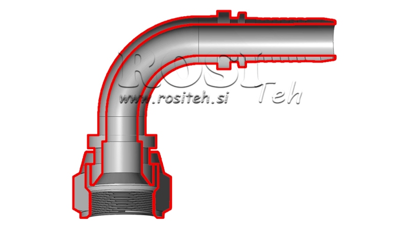 RACCORD HYDRAULIQUE DKJ JIC74° COUDE FEMELLE 90° DN13-7/8-14