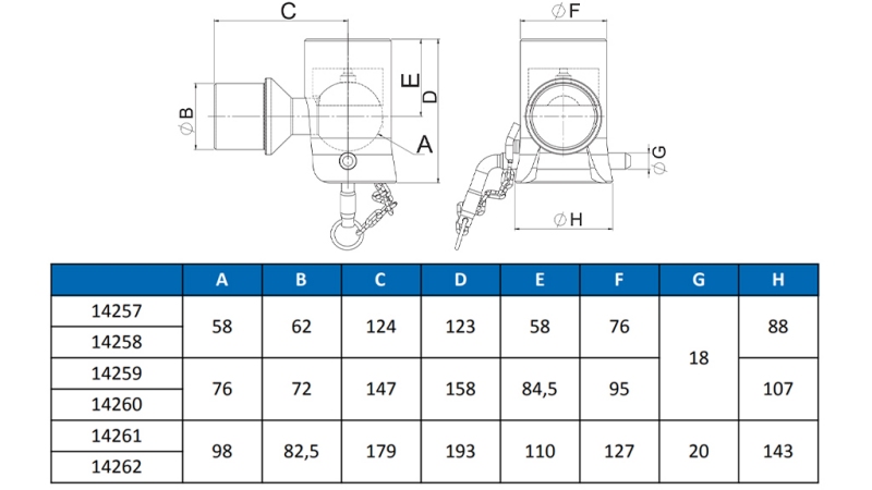 KÜBALL TIPP CAISSON Φ98 VASAK ECO