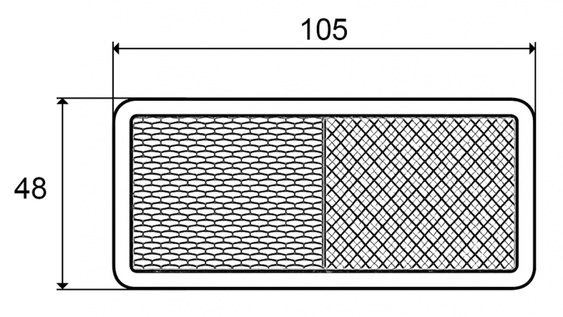 RISTKÜLGLIK REFLEKTOR VALGE 105X48 (10TK)