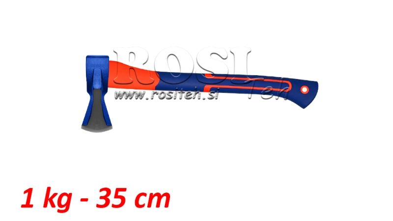 BRÆNDEØKSE MED KULFIBERHÅNDTAG - 1 kg - 35 cm