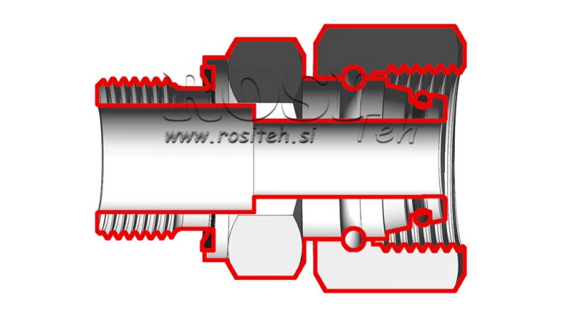 HIDRAULICZNY DWUWIERTNIK UVOJNI VIJAČNI SPOJ AOVR ED BSP1/2 - M22X1,5