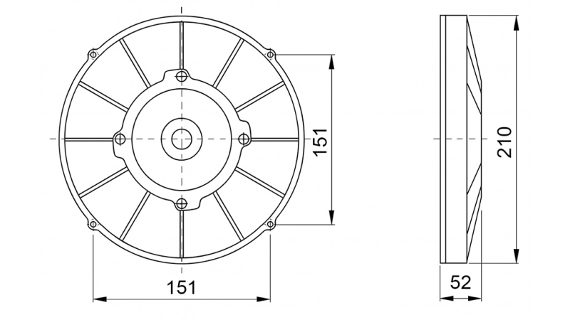AXIAL VIFTE 190MM TREKKER 12V