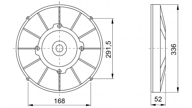 VENTILATEUR AXIAL 305MM PULL 12V
