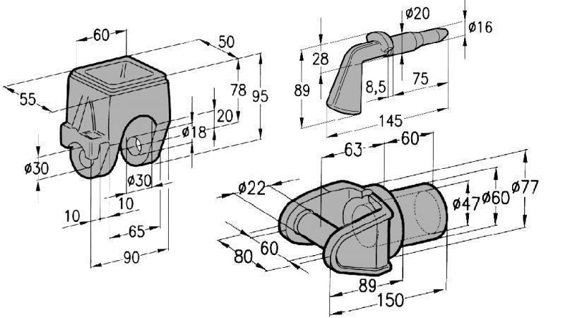 CONJUNTO DE SUPORTES PARA CESTA DE CAMINHÃO BASCULANTE